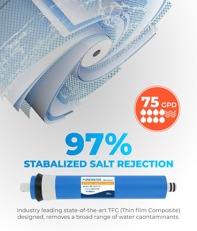 75GPD Pure Water 5 Stage RO system with pump