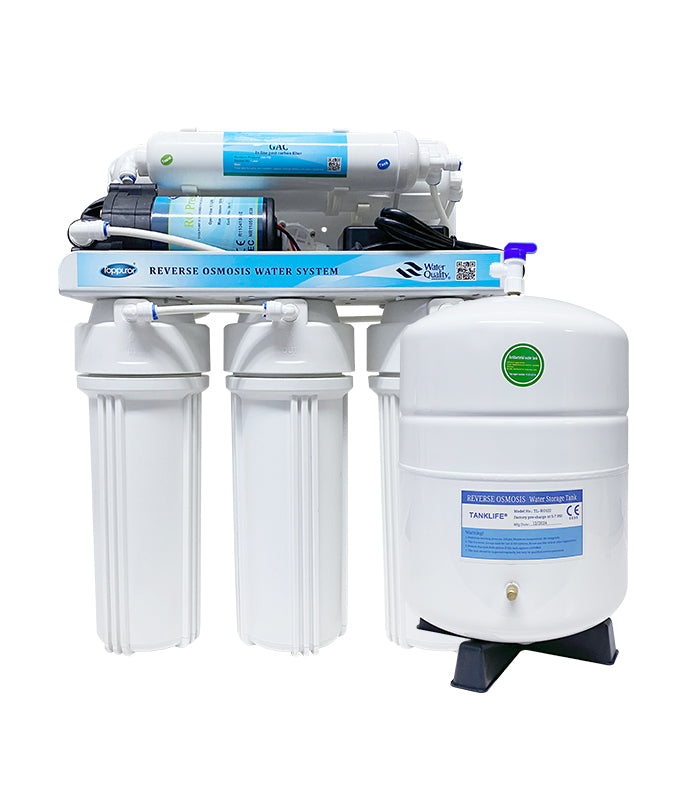 80GPD 5 Stage RO System with Pump + 3.2G Steel Tank